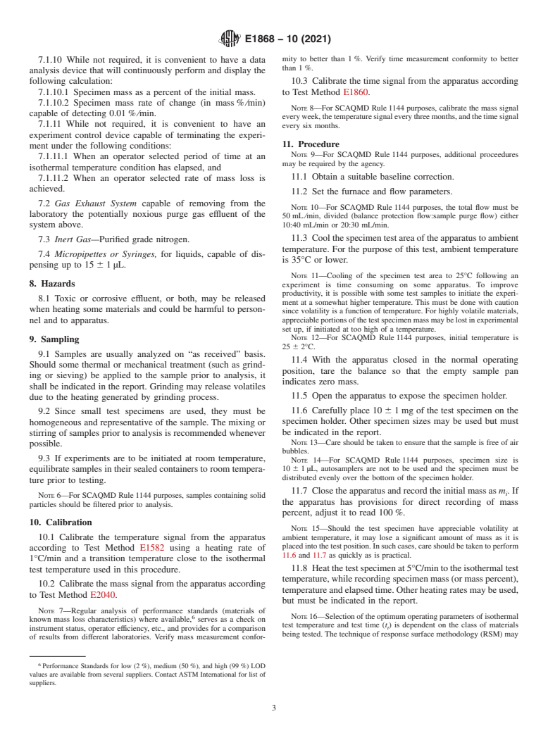 ASTM E1868-10(2021) - Standard Test Methods for  Loss-On-Drying by Thermogravimetry