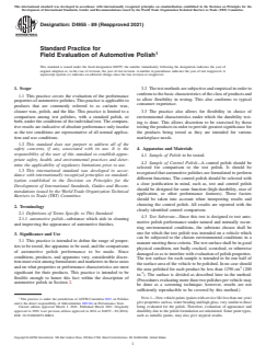 ASTM D4955-89(2021) ASTM D4955-89(2021) - Standard Practice for Field Evaluation of Automotive Polish - Page 1 preview