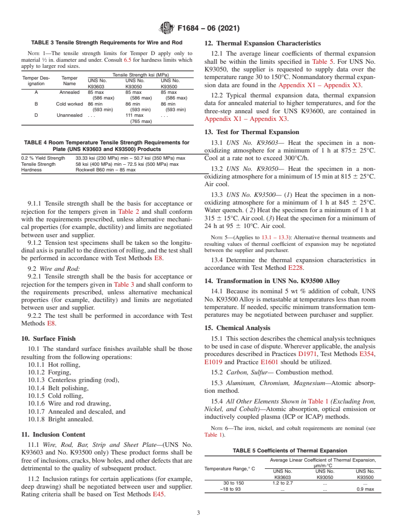 ASTM F1684-06(2021) - Standard Specification for  Iron-Nickel and Iron-Nickel-Cobalt Alloys for Low Thermal Expansion   Applications