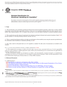ASTM C1729-21 REDLINE ASTM C1729-21 - Standard Specification for Aluminum Jacketing for Insulation - Page 1 preview