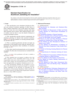 ASTM C1729-21 ASTM C1729-21 - Standard Specification for Aluminum Jacketing for Insulation - Page 1 preview