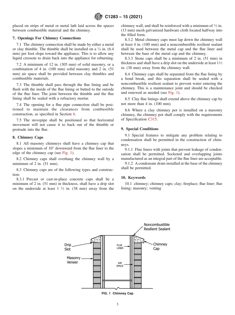 ASTM C1283-15(2021) - Standard Practice for Installing Clay Flue Lining