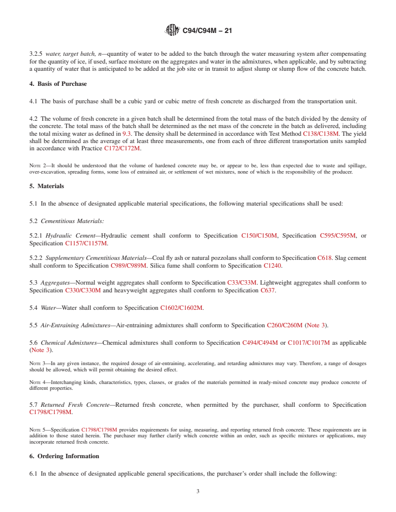 REDLINE ASTM C94/C94M-21 - Standard Specification for  Ready-Mixed Concrete