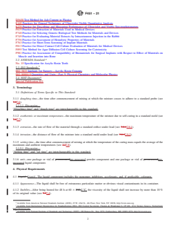 ASTM F451-21 REDLINE ASTM F451-21 - Standard Specification for Acrylic Bone Cement - Page 2 preview