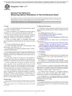 ASTM C1901-21e2 - Standard Test Method for Measuring Optical Retardation in Flat Architectural Glass