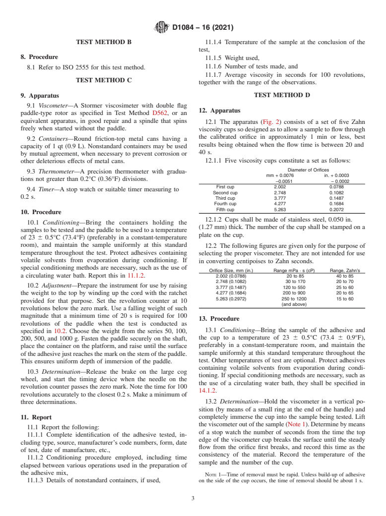 ASTM D1084-16(2021) - Standard Test Methods for Viscosity of Adhesives