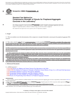 ASTM C942/C942M-21 REDLINE ASTM C942/C942M-21 - Standard Test Method for Compressive Strength of Grouts for Preplaced-Aggregate Concrete in the Laboratory - Page 1 preview