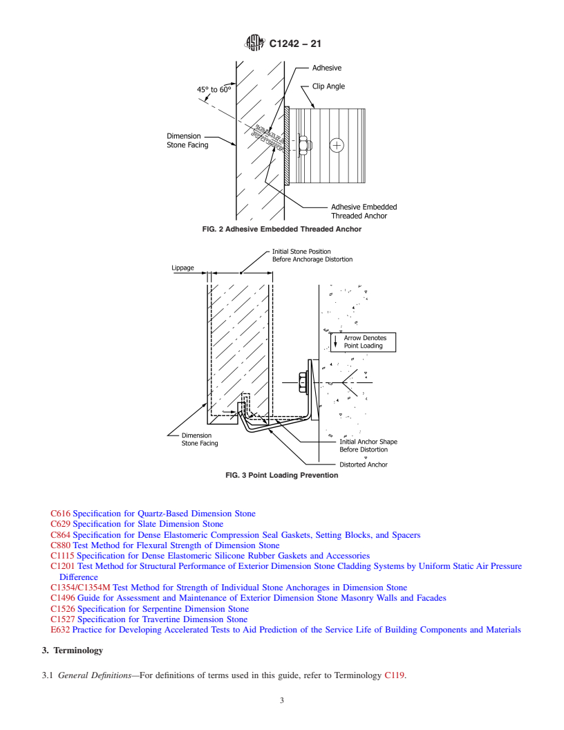 REDLINE ASTM C1242-21 - Standard Guide for  Selection, Design, and Installation of Dimension Stone Attachment  Systems