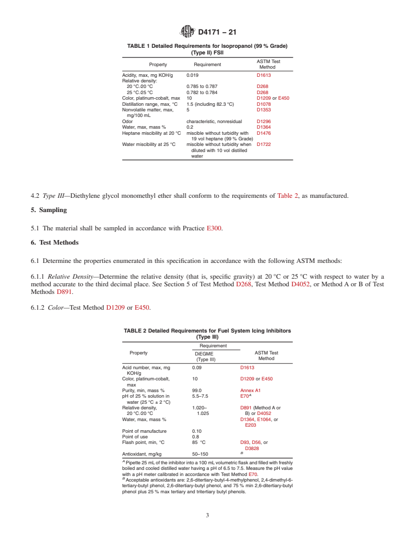 REDLINE ASTM D4171-21 - Standard Specification for  Fuel System Icing Inhibitors