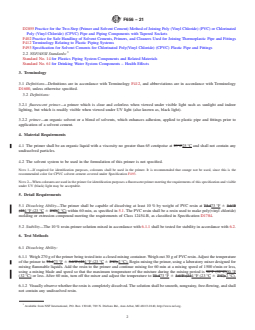 ASTM F656-21 REDLINE ASTM F656-21 - Standard Specification for Primers for Use in Solvent Cement Joints of Poly(Vinyl Chloride) (PVC) Plastic Pipe and Fittings - Page 2 preview