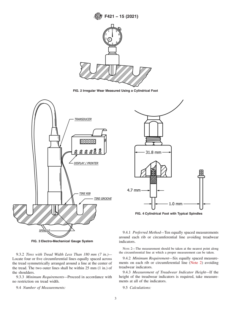 ASTM F421-15(2021) - Standard Test Method for Measuring Groove and Void Depth in Passenger Car Tires