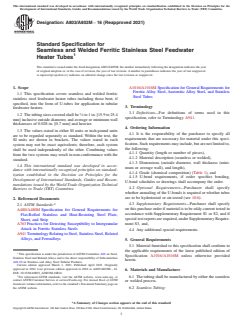 ASTM A803/A803M-16(2021) ASTM A803/A803M-16(2021) - Standard Specification for Seamless and Welded Ferritic Stainless Steel Feedwater Heater Tubes - Page 1 preview