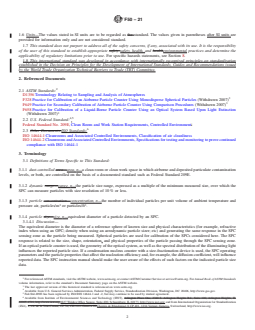 ASTM F50-21 REDLINE ASTM F50-21 - Standard Practice for Continuous Sizing and Counting of Airborne Particles in Dust-Controlled Areas and Clean Rooms Using Instruments Capable of Detecting Single Sub-Micrometre and Larger Particles - Page 2 preview