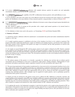 ASTM F50-21 REDLINE ASTM F50-21 - Standard Practice for Continuous Sizing and Counting of Airborne Particles in Dust-Controlled Areas and Clean Rooms Using Instruments Capable of Detecting Single Sub-Micrometre and Larger Particles - Page 3 preview