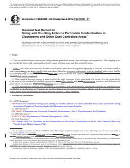 ASTM F25/F25M-21 REDLINE ASTM F25/F25M-21 - Standard Test Method for Sizing and Counting Airborne Particulate Contamination in Cleanrooms and Other Dust-Controlled Areas - Page 1 preview