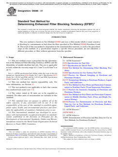 ASTM D8386-21 ASTM D8386-21 - Standard Test Method for Determining Enhanced Filter Blocking Tendency (EFBT) - Page 1 preview