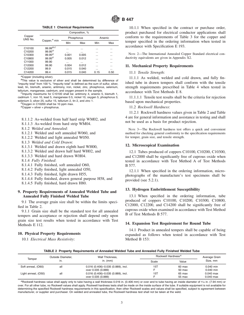 ASTM B447-00 - Standard Specification for Welded Copper Tube