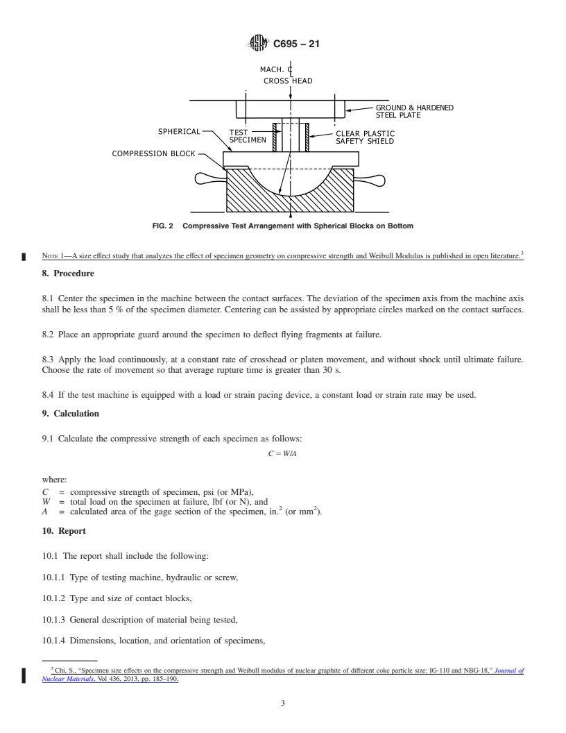 REDLINE ASTM C695-21 - Standard Test Method for  Compressive Strength of Carbon and Graphite