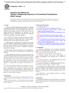ASTM F2657-21 ASTM F2657-21 - Standard Test Method for Outdoor Weathering Exposure of Crosslinked Polyethylene (PEX) Tubing - Page 1 preview