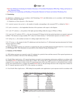 ASTM F2657-21 REDLINE ASTM F2657-21 - Standard Test Method for Outdoor Weathering Exposure of Crosslinked Polyethylene (PEX) Tubing - Page 2 preview