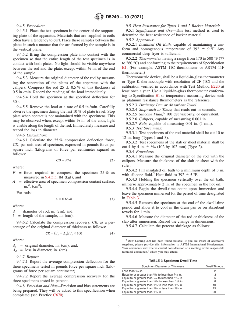 ASTM D5249-10(2021) - Standard Specification for  Backer Material for Use with Cold- and Hot-Applied Joint Sealants  in Portland Cement Concrete and Asphalt Joints