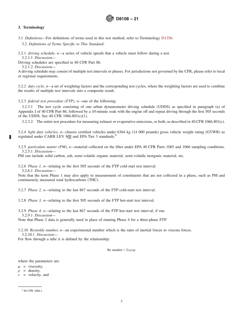 REDLINE ASTM D8108-21 - Standard Test Method for Determination of Particulate Matter Mass from Light Duty Mobile  Sources (Gravimetric Method)