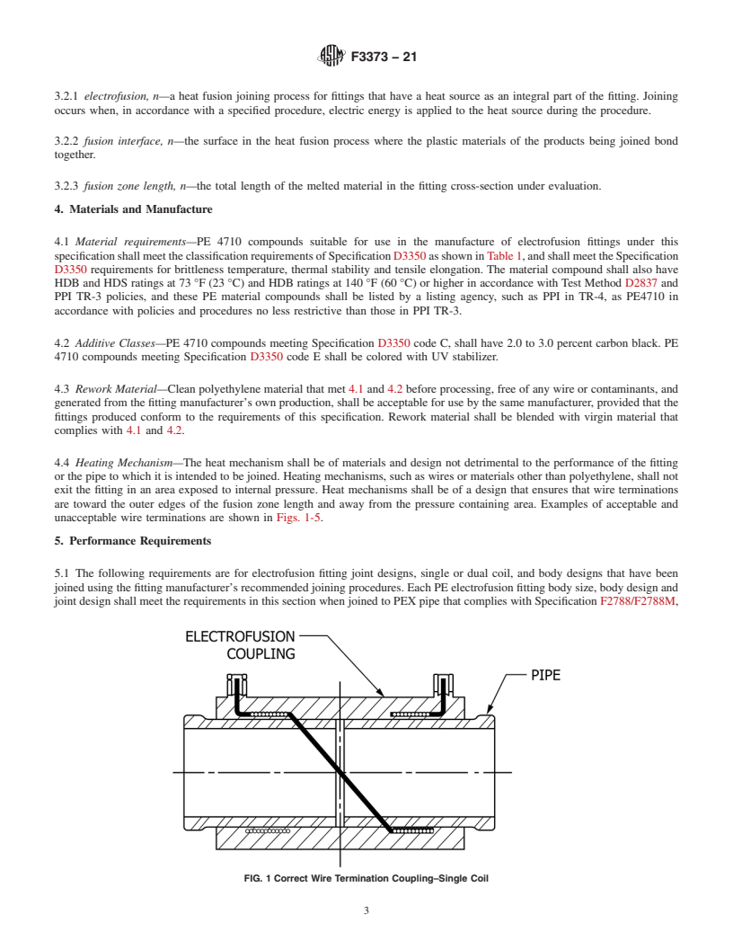 REDLINE ASTM F3373-21 - Standard Specification for Polyethylene (PE) Electrofusion Fittings for Outside Diameter  Controlled Crosslinked Polyethylene (PEX) Pipe