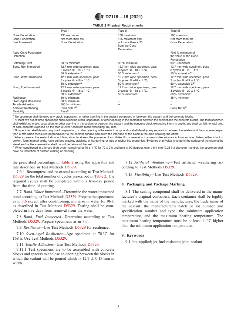 ASTM D7116-16(2021) - Standard Specification for Joint Sealants, Hot Applied, Jet Fuel Resistant Types, for  Portland Cement Concrete Pavements