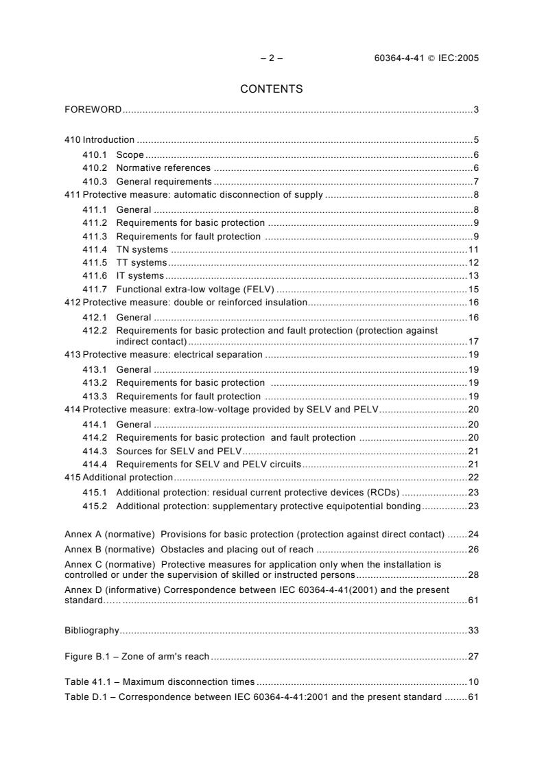 IEC 60364-4-41:2005 IEC 60364-4-41:2005 - Low-voltage electrical installations - Part 4-41: Protection for safety - Protection against electric shock - Page 4 preview