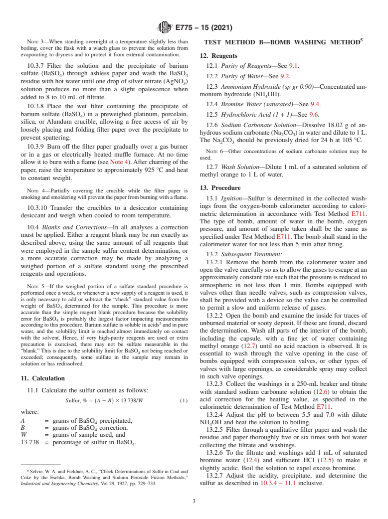 ASTM E775-15(2021) - Standard Test Methods for Total Sulfur in the Analysis Sample of Refuse-Derived Fuel