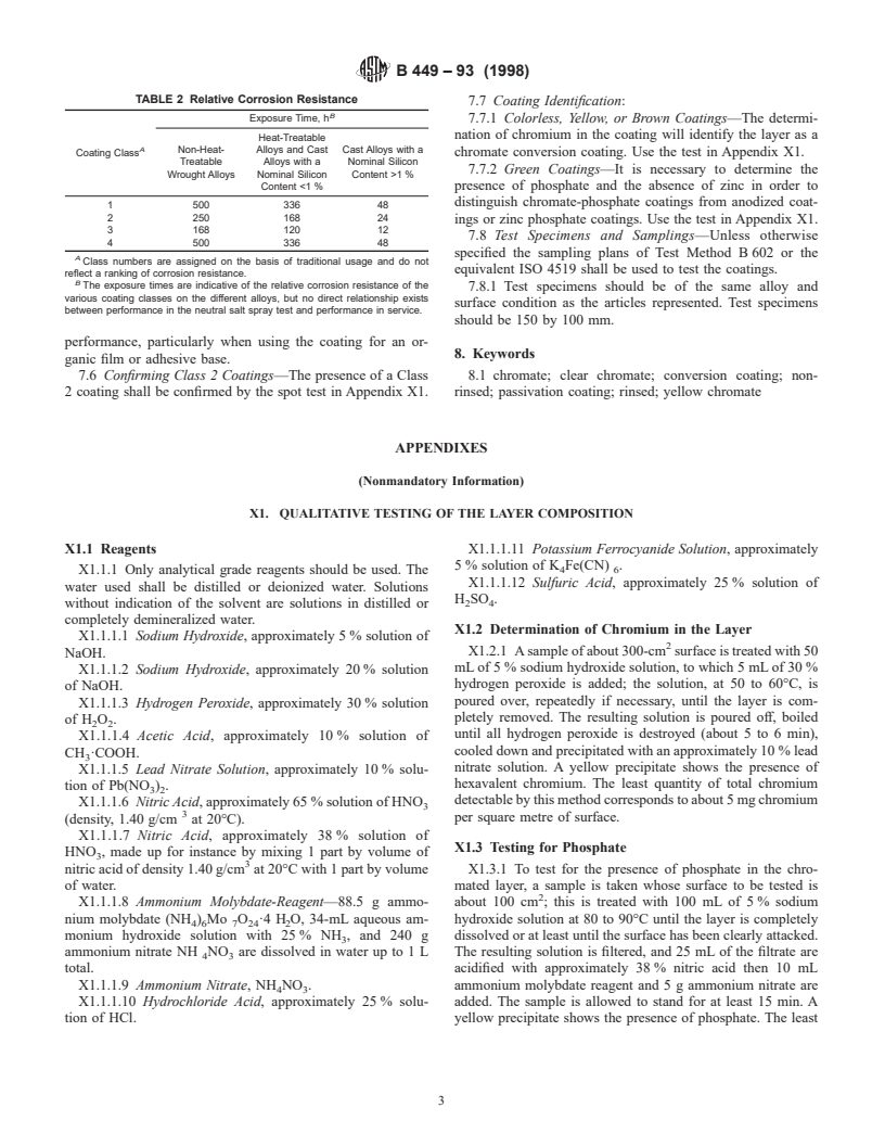 ASTM B449-93(1998) - Standard Specification for Chromates on Aluminum