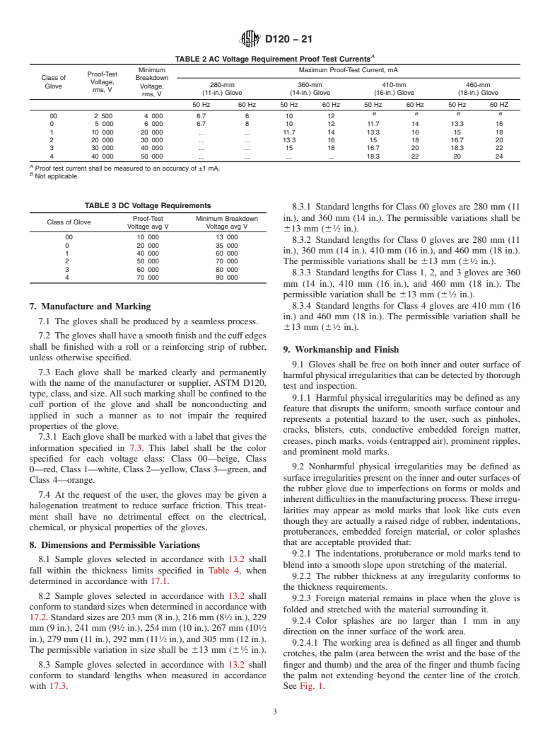 ASTM D120-21 - Standard Specification for  Rubber Insulating Gloves