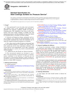 ASTM A487/A487M-21 ASTM A487/A487M-21 - Standard Specification for Steel Castings Suitable for Pressure Service - Page 1 preview