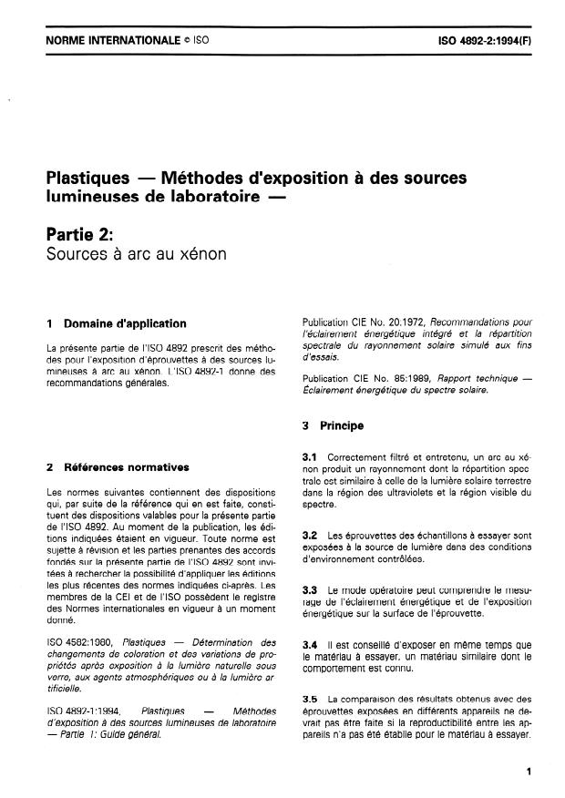 ISO 4892-2:1994 - Plastiques -- Méthodes d'exposition a des sources lumineuses de laboratoire