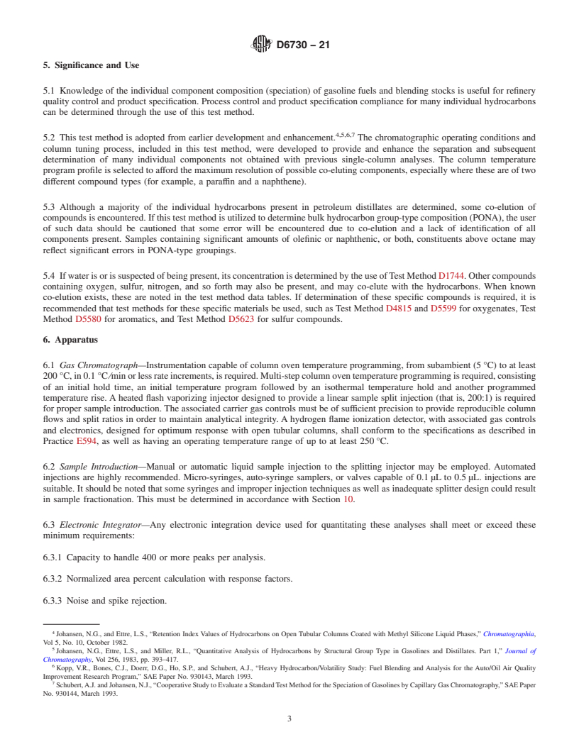 REDLINE ASTM D6730-21 - Standard Test Method for Determination of Individual Components in Spark Ignition Engine   Fuels by 100-Metre Capillary (with Precolumn) High-Resolution  Gas  Chromatography