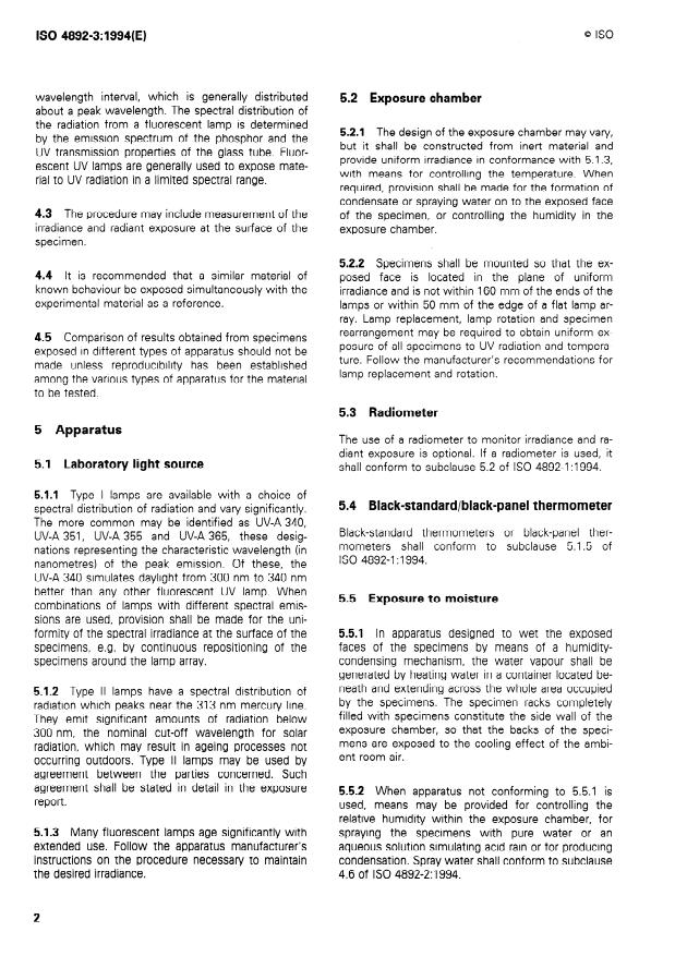 ISO 4892-3:1994 ISO 4892-3:1994 - Plastics -- Methods of exposure to laboratory light sources - Page 4 preview