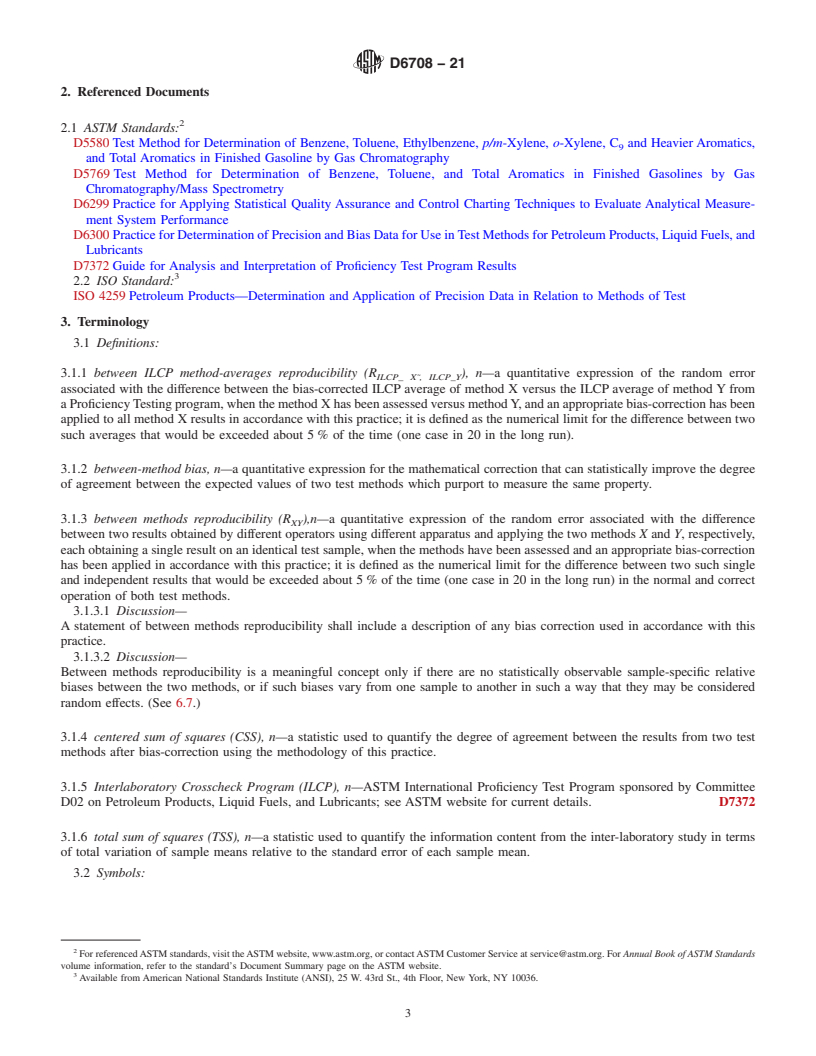 REDLINE ASTM D6708-21 - Standard Practice for Statistical Assessment and Improvement of Expected Agreement   Between Two Test Methods that Purport to Measure the Same Property   of a Material