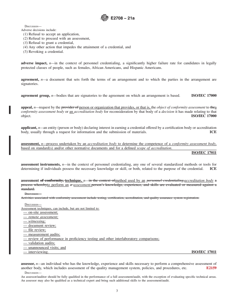 REDLINE ASTM E2708-21a - Standard Terminology for  Accreditation and Certification