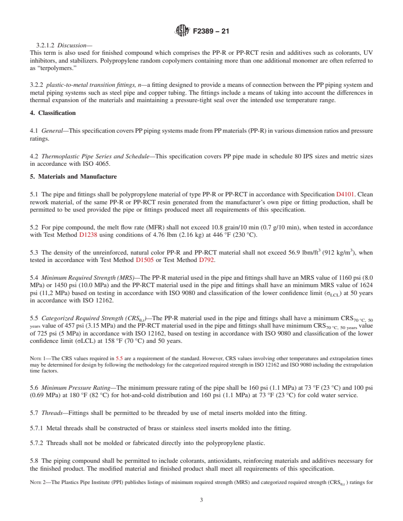 REDLINE ASTM F2389-21 - Standard Specification for  Pressure-rated Polypropylene (PP) Piping Systems