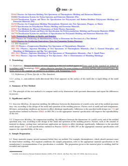ASTM D955-21 REDLINE ASTM D955-21 - Standard Test Method of Measuring Shrinkage from Mold Dimensions of Thermoplastics - Page 2 preview