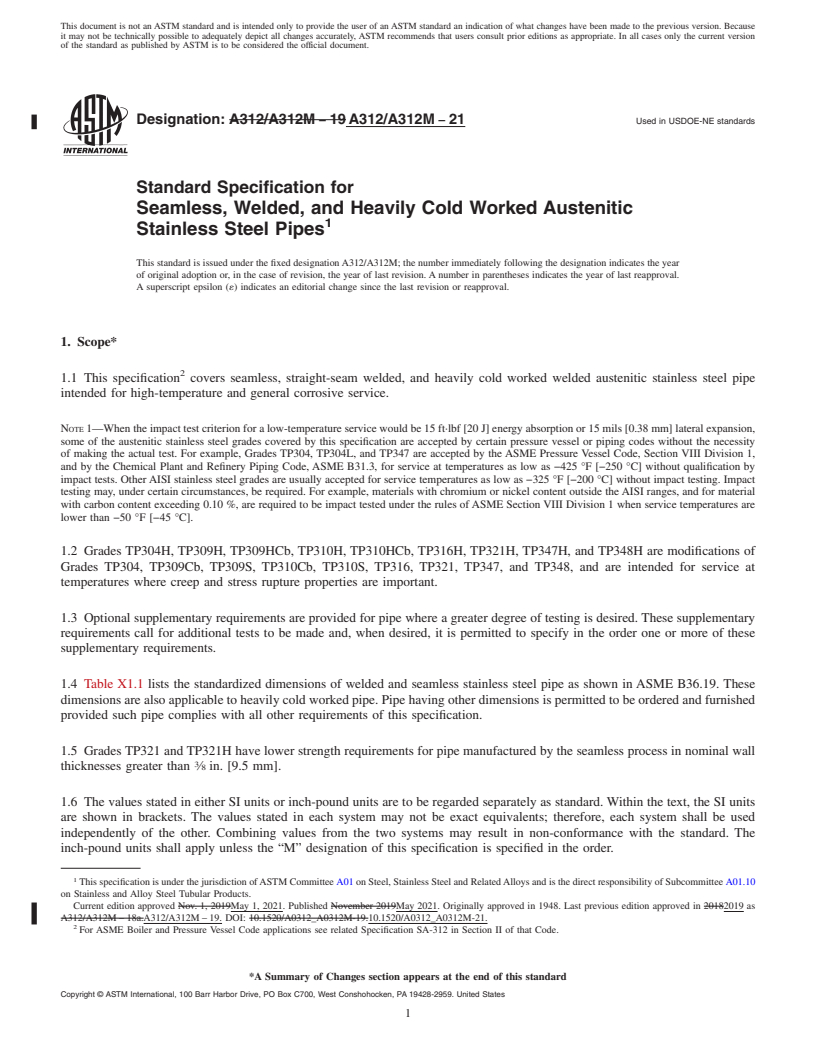 ASTM A312/A312M-21 - Standard Specification For Seamless, Welded, And ...