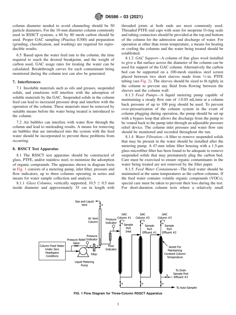 ASTM D6586-03(2021) - Standard Practice for the Prediction of Contaminant Adsorption on GAC in Aqueous Systems  Using Rapid Small-Scale Column Tests