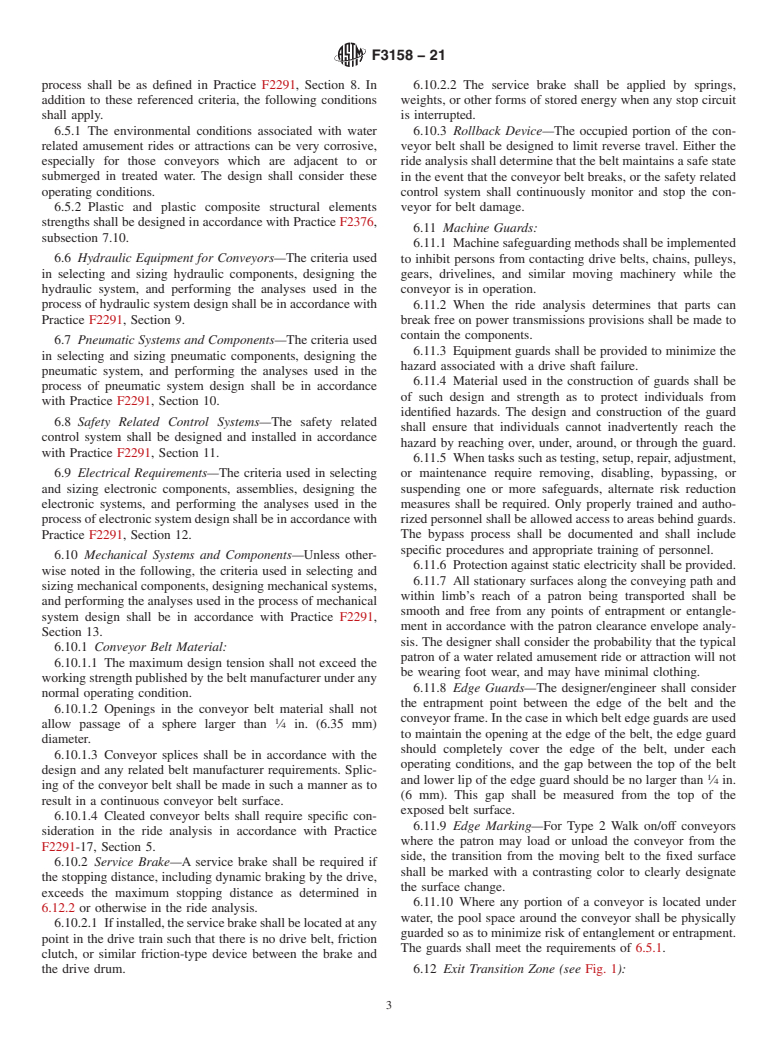 ASTM F3158-21 - Standard Practice for Patron Transportation Conveyors Used with a Water Related Amusement  Ride or Device