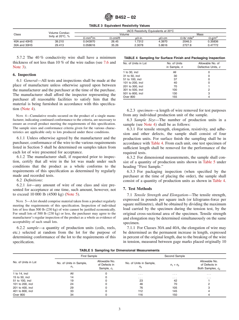 ASTM B452-02 - Standard Specification for Copper-Clad Steel Wire for Electronic Application