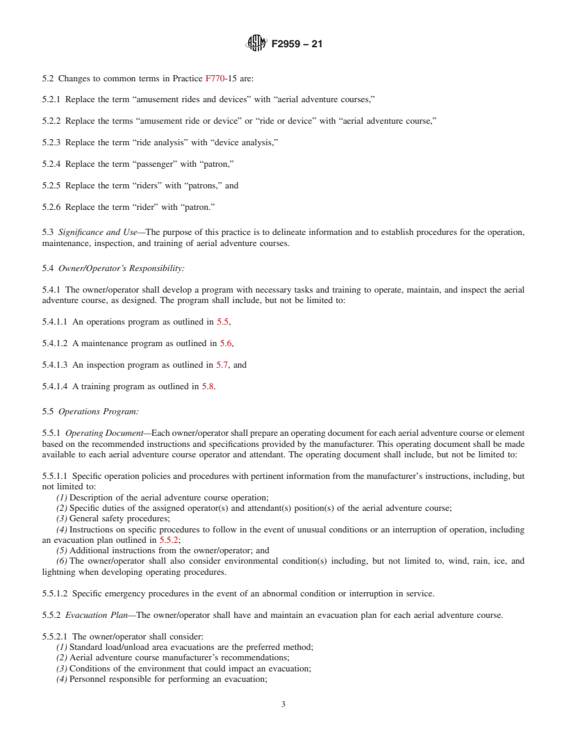 REDLINE ASTM F2959-21 - Standard Practice for Aerial Adventure Courses