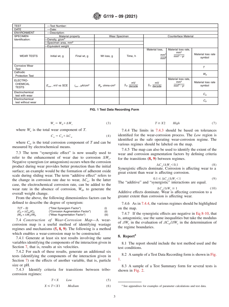 ASTM G119-09(2021) - Standard Guide for Determining Synergism Between Wear and Corrosion