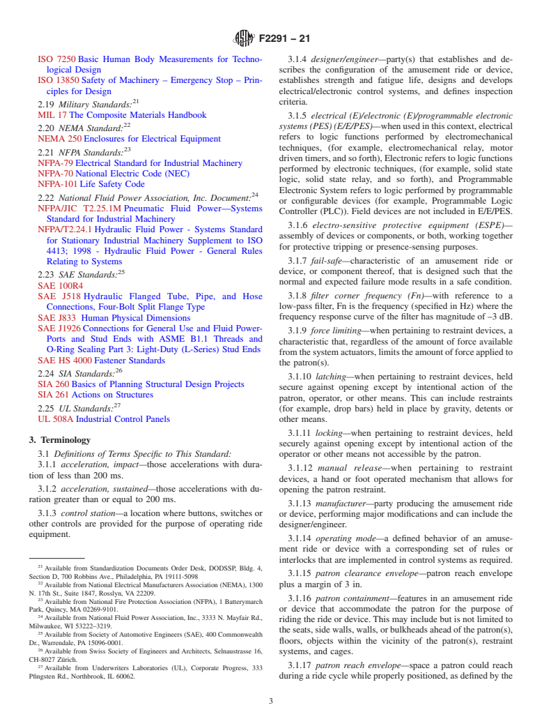 ASTM F2291-21 - Standard Practice for Design of Amusement Rides and Devices