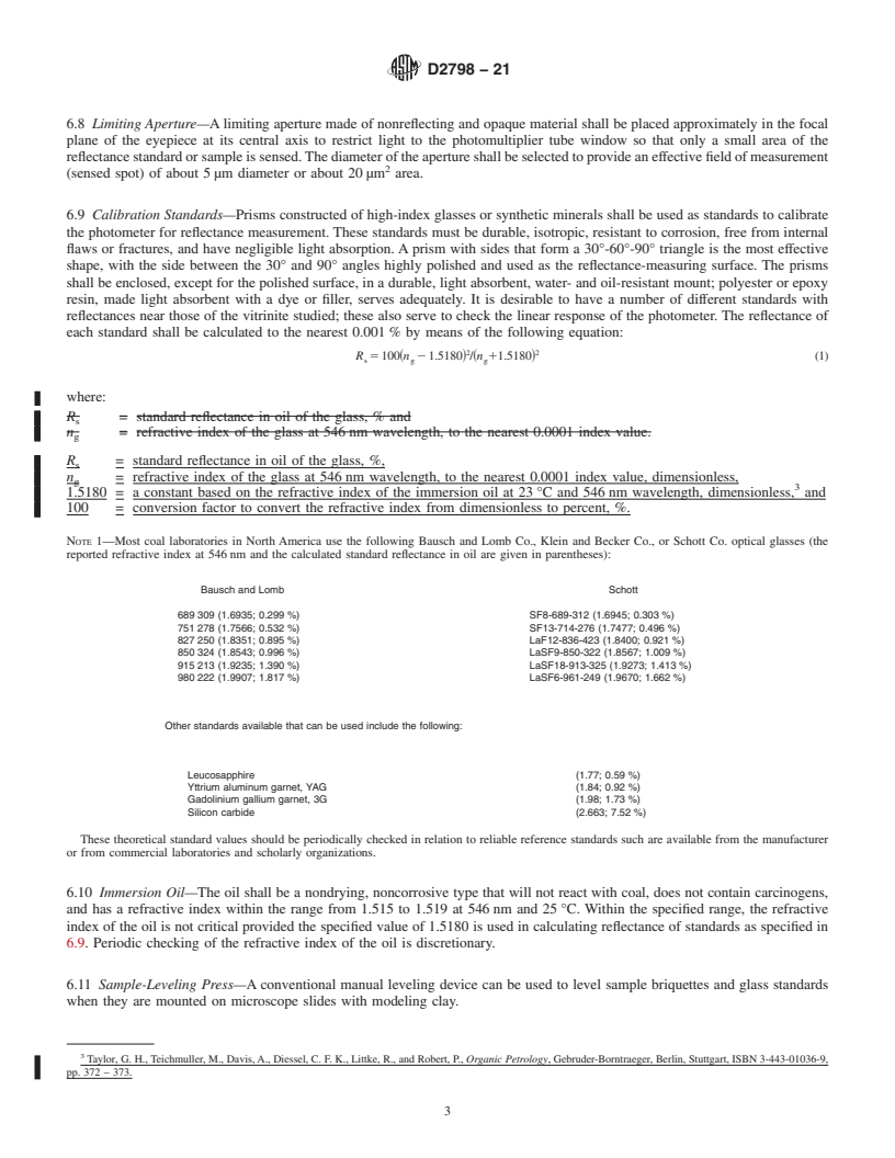 REDLINE ASTM D2798-21 - Standard Test Method for  Microscopical Determination of the Vitrinite Reflectance of Coal