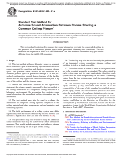ASTM E1414/E1414M-21a ASTM E1414/E1414M-21a - Standard Test Method for Airborne Sound Attenuation Between Rooms Sharing a Common Ceiling Plenum - Page 1 preview
