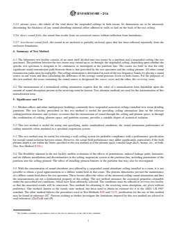 ASTM E1414/E1414M-21a REDLINE ASTM E1414/E1414M-21a - Standard Test Method for Airborne Sound Attenuation Between Rooms Sharing a Common Ceiling Plenum - Page 3 preview